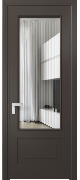 Межкомнатная дверь 8342 МАН Прозрачное стекло с гравировкой Rocca. Цвет Матовый антрацит. Материал Гладкая эмаль. Коллекция Rocca. Фото. Дверь межкомнатная 8342 МАН Прозрачное стекло с гравировкой Rocca. Цвет Матовый антрацит. Материал Гладкая эмаль. Коллекция Rocca. Картинка.