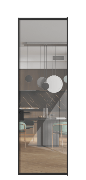 Дверь межкомнатная АЛПЛ040.01 ЧРН Алюминий Черный Stopsol Clear прозрачное. Цвет Алюминий Черный. Материал Алюминий. Коллекция Formato. Картинка.