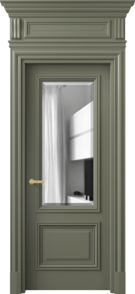 Дверь межкомнатная 7302 МОТ ДВ ЗЕР Ф. Цвет Матовый оливковый тёмный. Материал Гладкая эмаль. Коллекция Антик. Картинка.